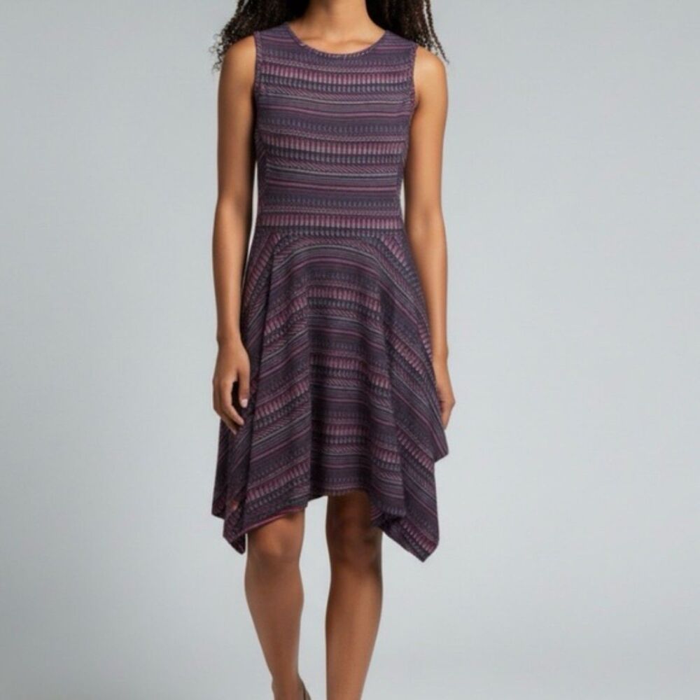 BCBGMaxAzria Women's Asymmetrical Knit Sleeveless Eleyna Dress